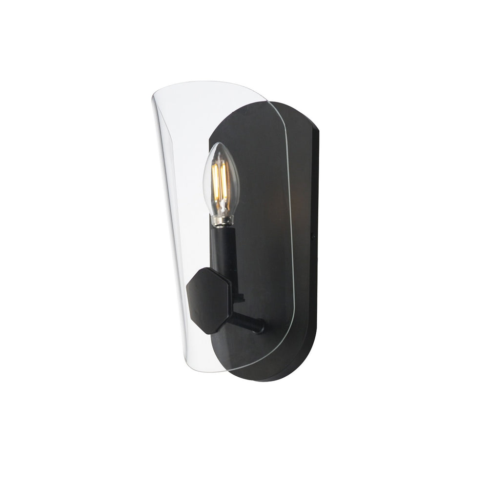 Maxim - One Light Wall Sconce - Armory - Black- Union Lighting Luminaires Decor