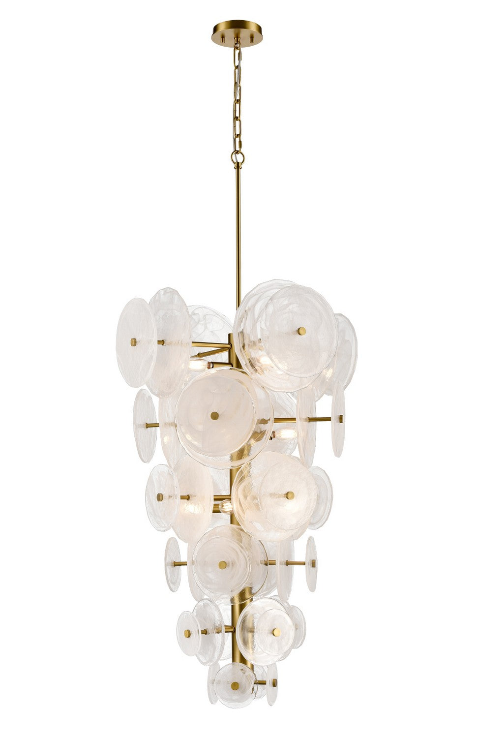 DVI Canada - 12 Light Pendant - Carousel - Brass w/Milky Swirl Opal Glass- Union Lighting Luminaires Decor