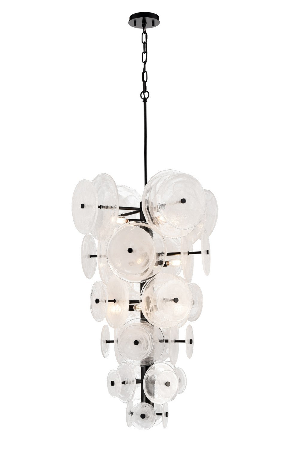DVI Canada - 12 Light Pendant - Carousel - Ebony w/Milky Swirl Opal Glass- Union Lighting Luminaires Decor