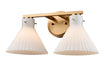 DVI Canada - Two Light Vanity - Dorset - Brass w/Ribbed Opal Glass- Union Lighting Luminaires Decor