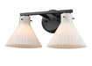 DVI Canada - Two Light Vanity - Dorset - Ebony w/Ribbed Opal Glass- Union Lighting Luminaires Decor
