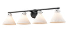 DVI Canada - Four Light Vanity - Dorset - Ebony w/Ribbed Opal Glass- Union Lighting Luminaires Decor