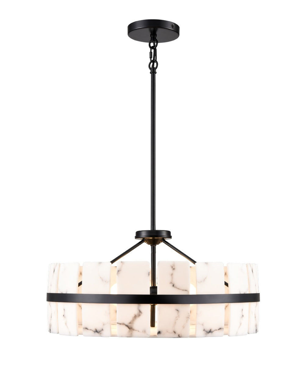 DVI Canada - Three Light Pendant - Luna Alabaster - Ebony- Union Lighting Luminaires Decor