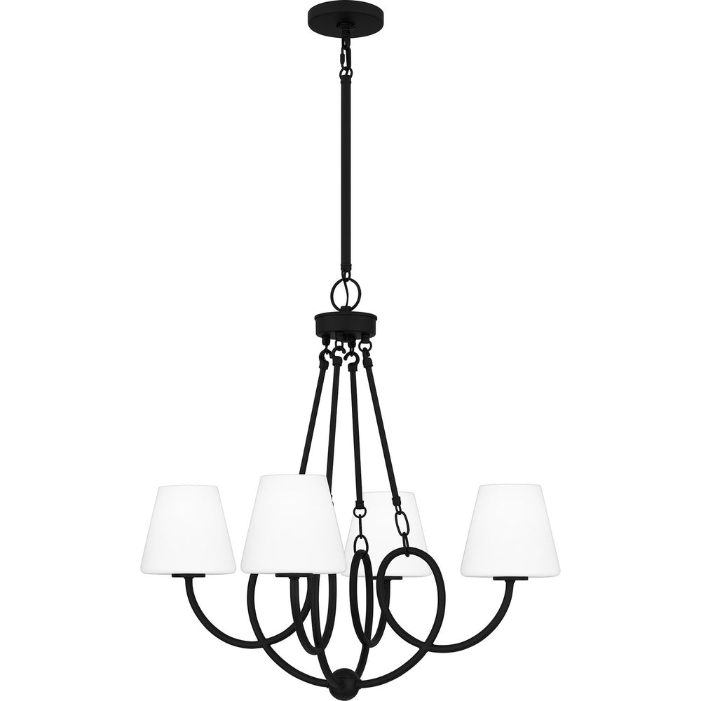 Quoizel - Four Light Chandelier - Atkins - Matte Black- Union Lighting Luminaires Decor