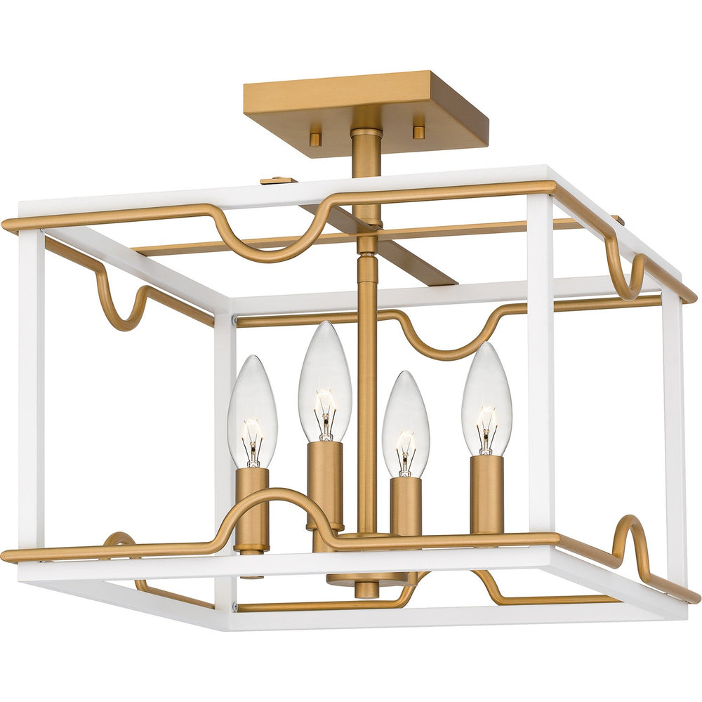 Quoizel - Four Light Semi Flush Mount - Brinkman - Matte White- Union Lighting Luminaires Decor