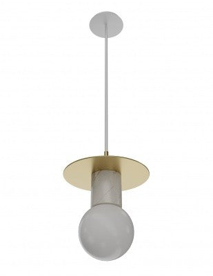 Avenue Lighting - One Light Pendant - Newport - Brushed Brass / White- Union Lighting Luminaires Decor