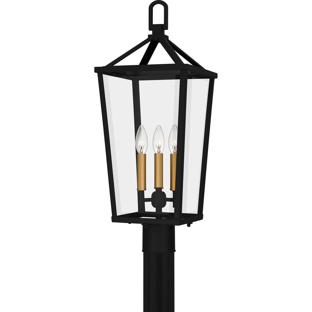 Quoizel - Three Light Outdoor Post Mount - Hull - Matte Black- Union Lighting Luminaires Decor