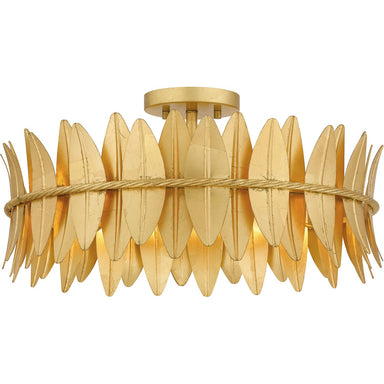Quoizel - Four Light Semi Flush Mount - Liza - Gold Leaf- Union Lighting Luminaires Decor