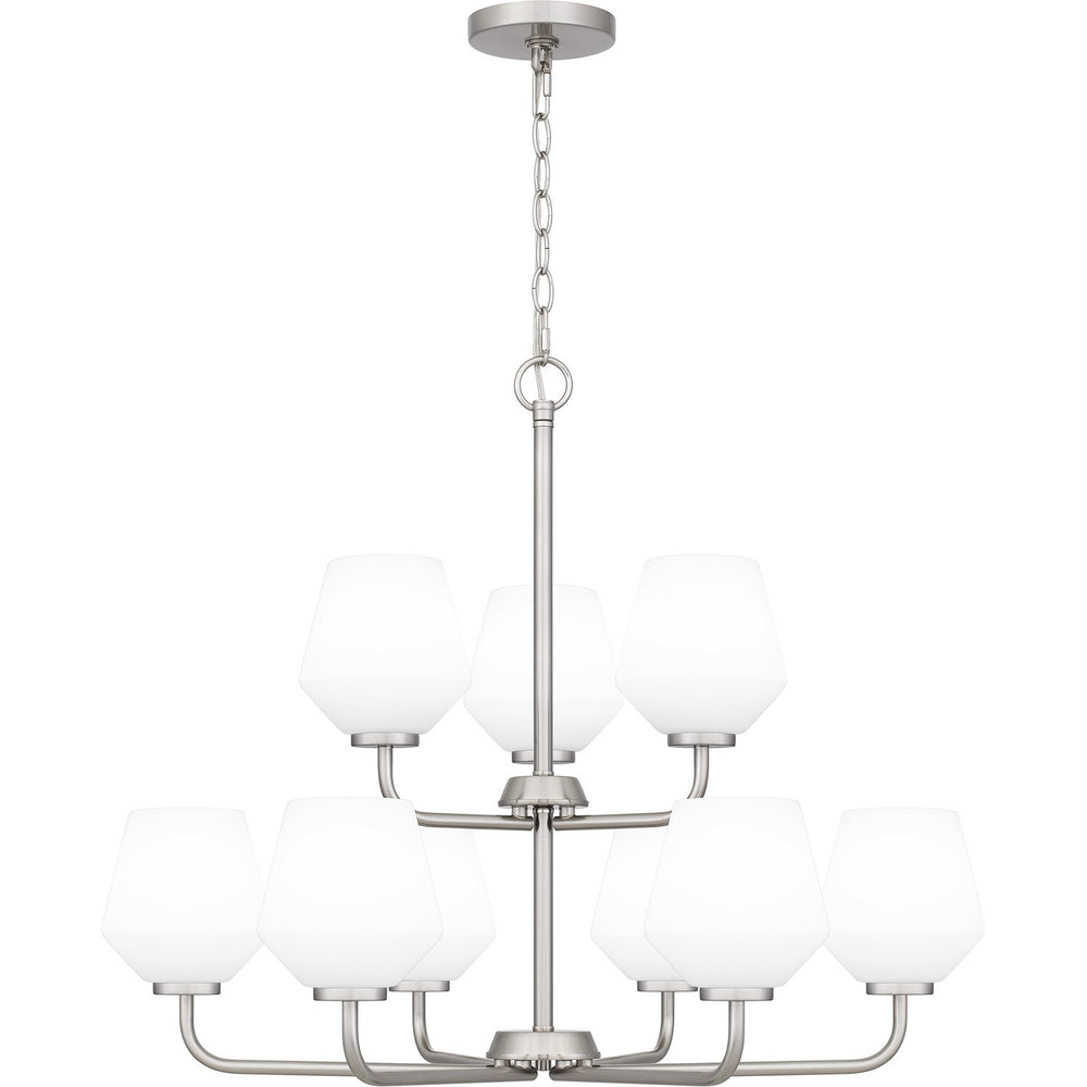 Quoizel - Nine Light Chandelier - Nielson - Brushed Nickel- Union Lighting Luminaires Decor