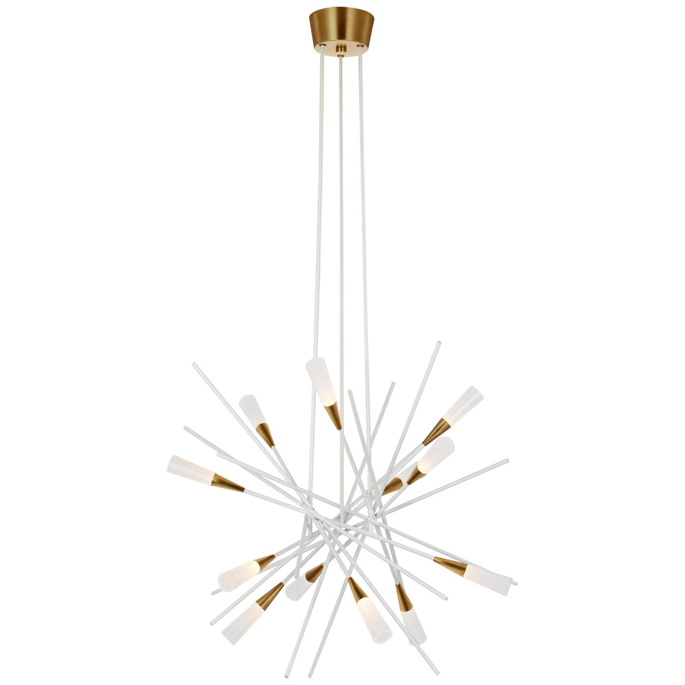 Visual Comfort Signature Canada - LED Chandelier - Stellar - Matte White and Antique Brass- Union Lighting Luminaires Decor