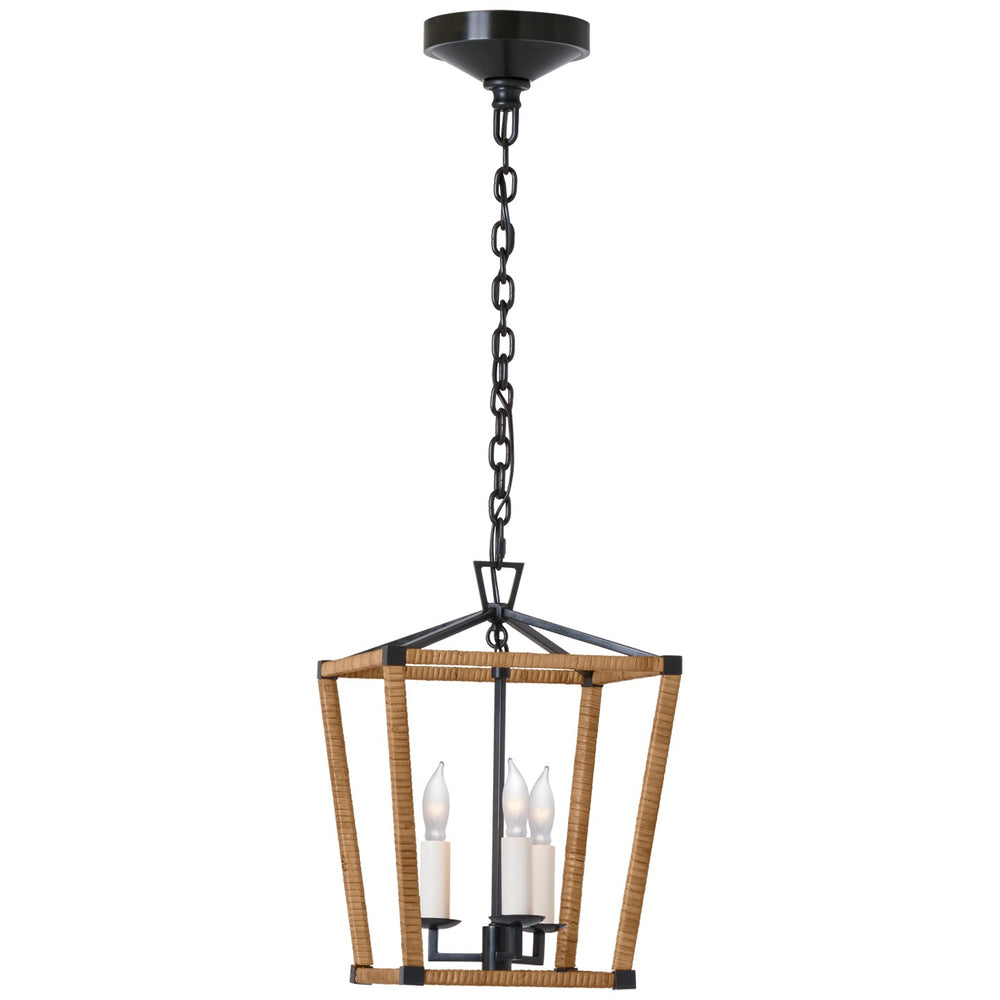 Visual Comfort Signature Canada - LED Lantern - Darlana Wrapped - Aged Iron and Natural Rattan- Union Lighting Luminaires Decor