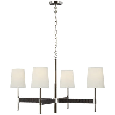 Visual Comfort Signature Canada - LED Chandelier - Elle - Polished Nickel and Black Rattan- Union Lighting Luminaires Decor