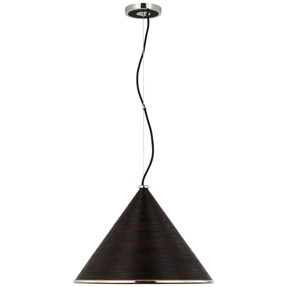 Visual Comfort Signature Canada - LED Pendant - Reine - Polished Nickel and Black Rattan- Union Lighting Luminaires Decor