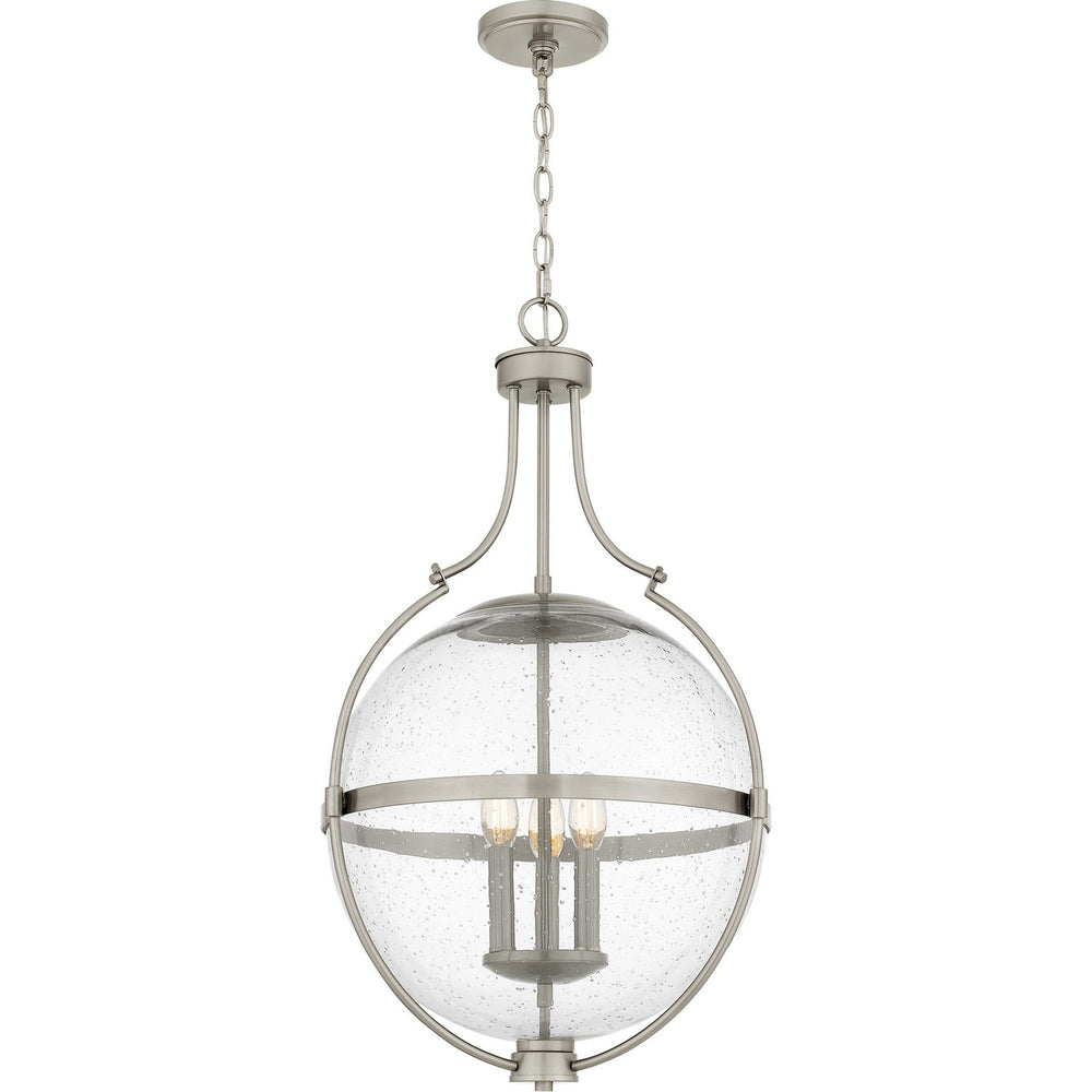 Quoizel - Three Light Pendant - Quoizel Pendant - Brushed Nickel- Union Lighting Luminaires Decor