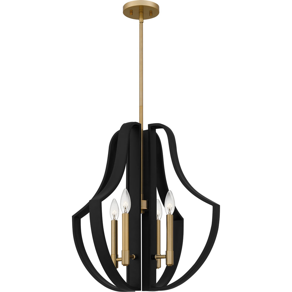 Quoizel - Four Light Pendant - Quoizel Pendant - Matte Black- Union Lighting Luminaires Decor