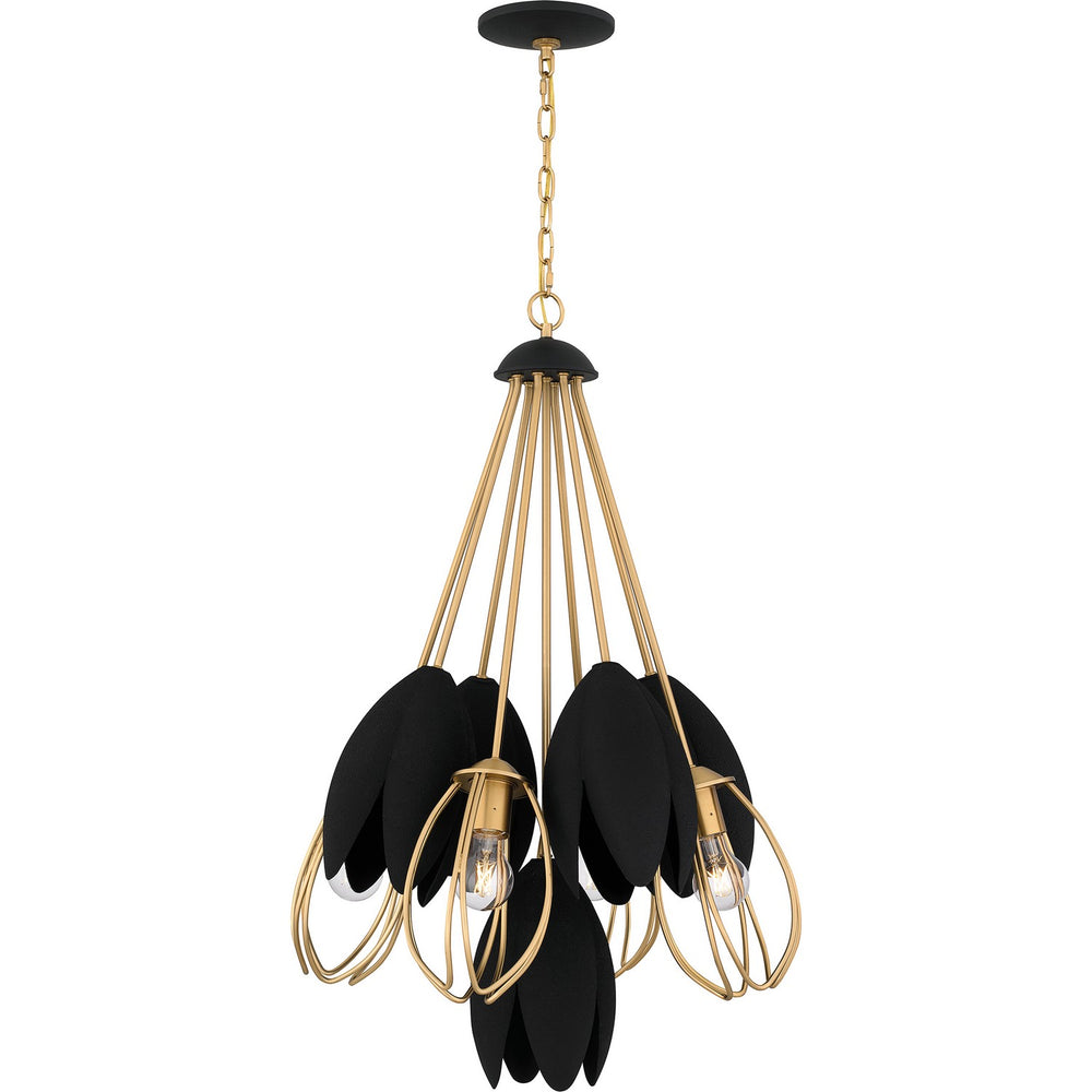 Quoizel - Four Light Pendant - Quoizel Pendant - Brushed Weathered Brass- Union Lighting Luminaires Decor