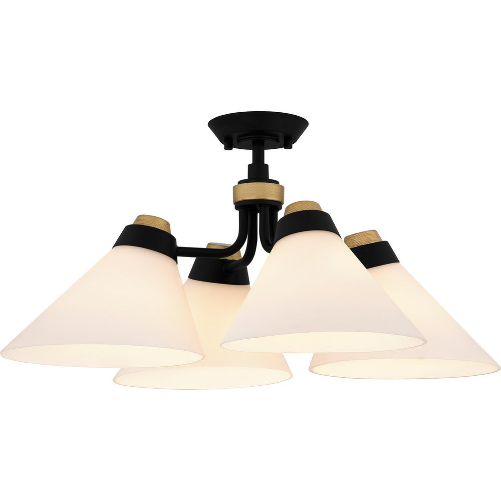 Quoizel - Four Light Semi Flush Mount - Quoizel Semi-Flush Mount - Matte Black- Union Lighting Luminaires Decor