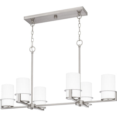 Quoizel - Six Light Linear Chandelier - Seymour - Brushed Nickel- Union Lighting Luminaires Decor