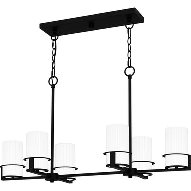 Quoizel - Six Light Linear Chandelier - Seymour - Matte Black- Union Lighting Luminaires Decor