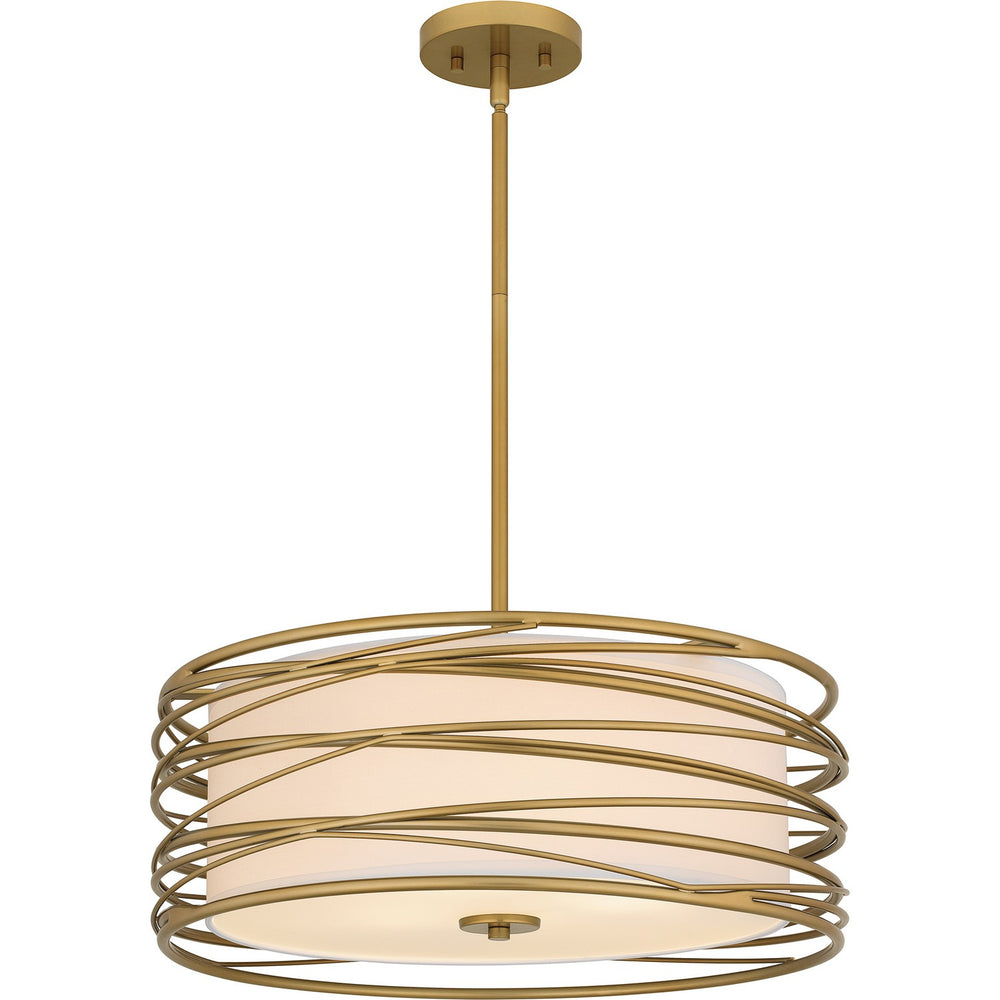 Quoizel - Three Light Pendant - Spiral - Light Gold- Union Lighting Luminaires Decor