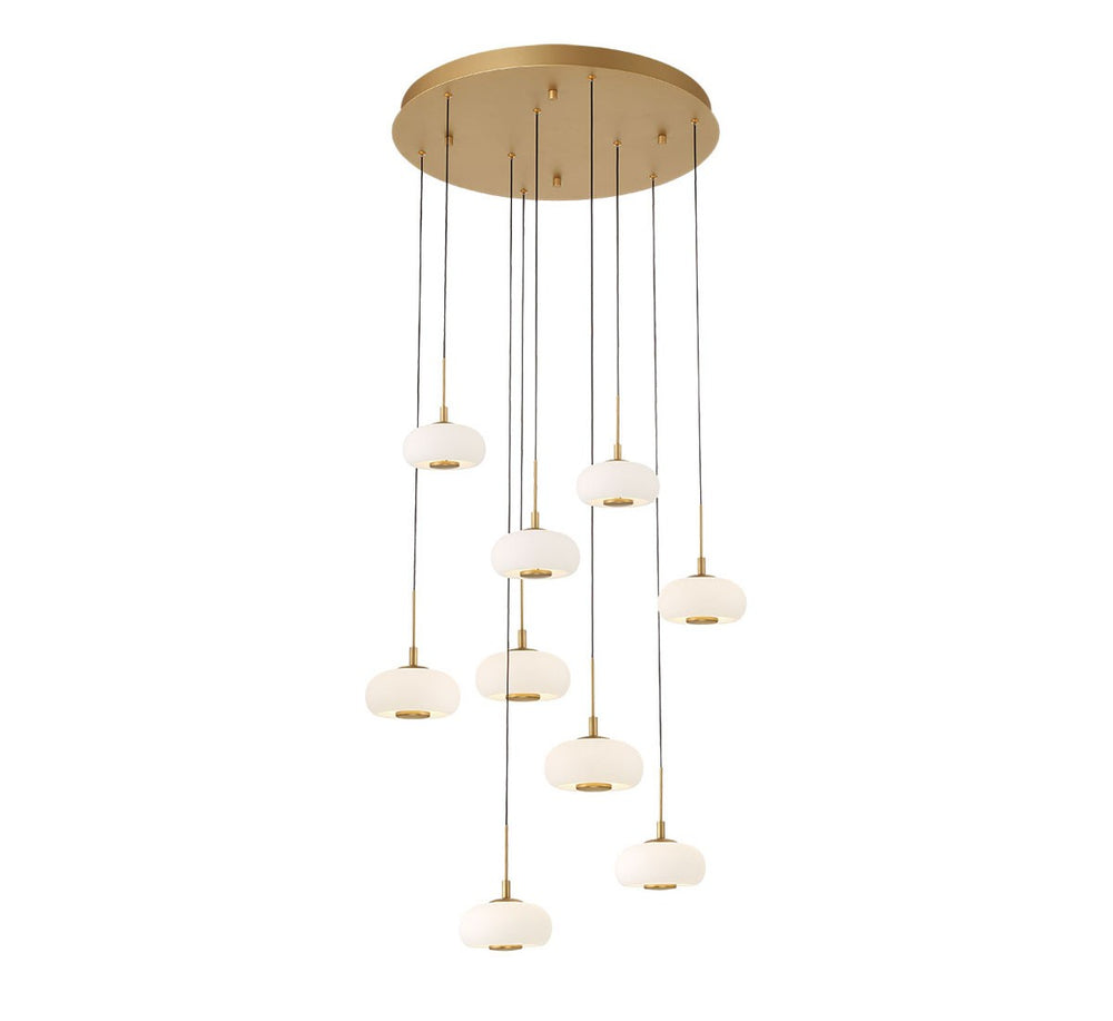 Lib & Co. Canada - LED Chandelier - Adelfia - Antique Brass- Union Lighting Luminaires Decor