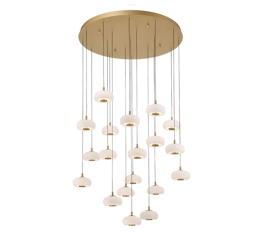 Lib & Co. Canada - LED Chandelier - Adelfia - Antique Brass- Union Lighting Luminaires Decor