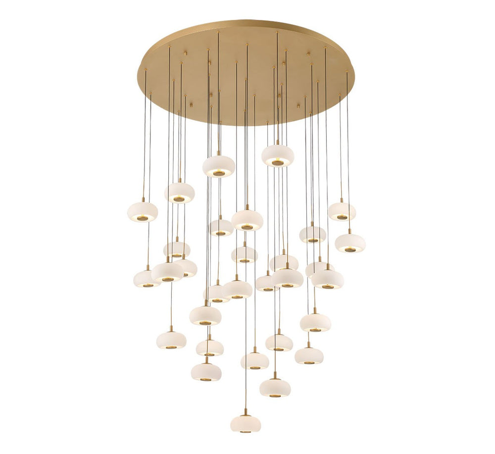 Lib & Co. Canada - LED Chandelier - Adelfia - Antique Brass- Union Lighting Luminaires Decor