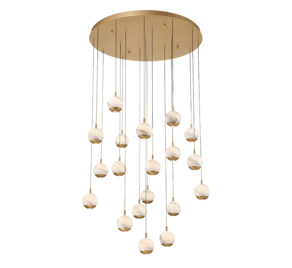 Lib & Co. Canada - LED Chandelier - Baveno - Painted Antique Brass- Union Lighting Luminaires Decor