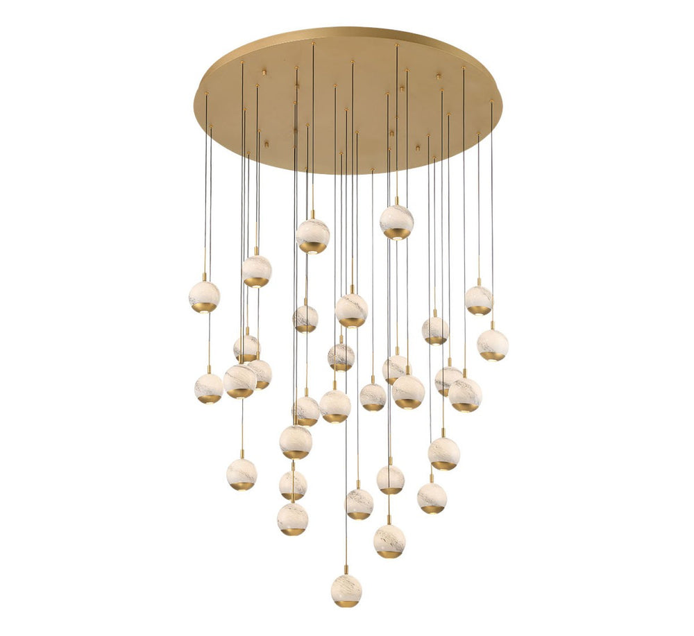 Lib & Co. Canada - LED Chandelier - Baveno - Painted Antique Brass- Union Lighting Luminaires Decor