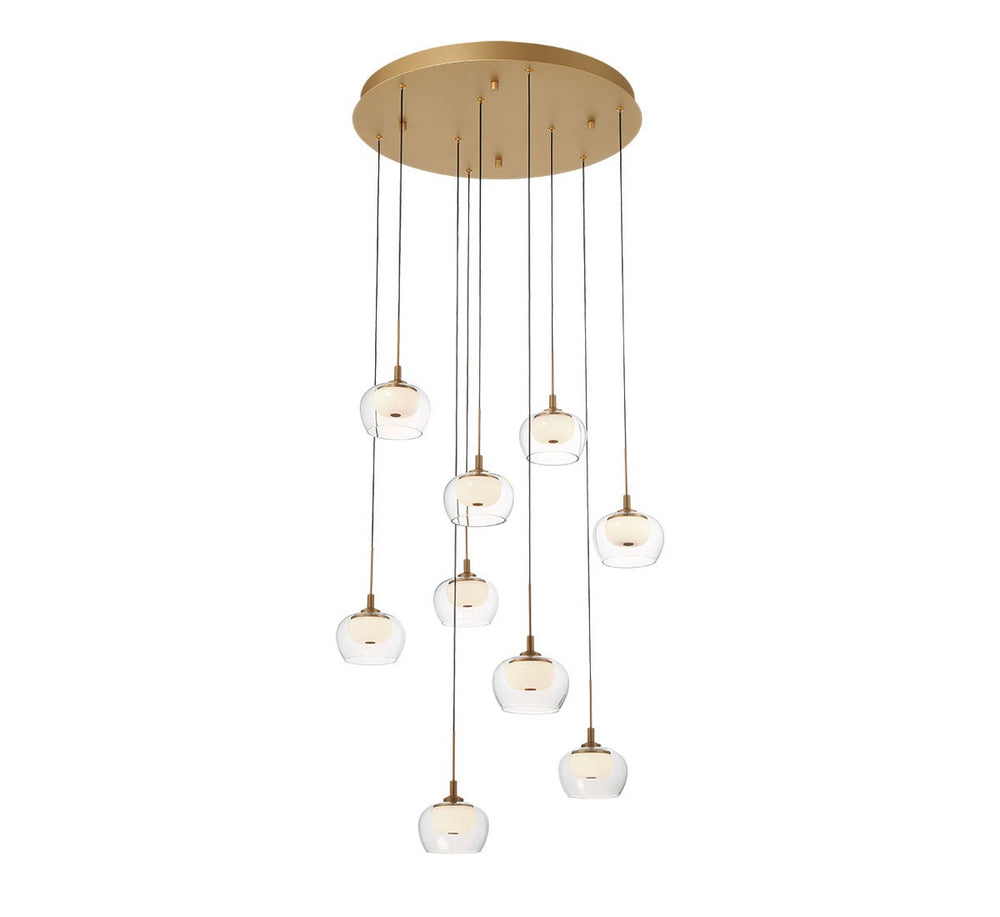 Lib & Co. Canada - LED Chandelier - Manarola - Painted Antique Brass- Union Lighting Luminaires Decor