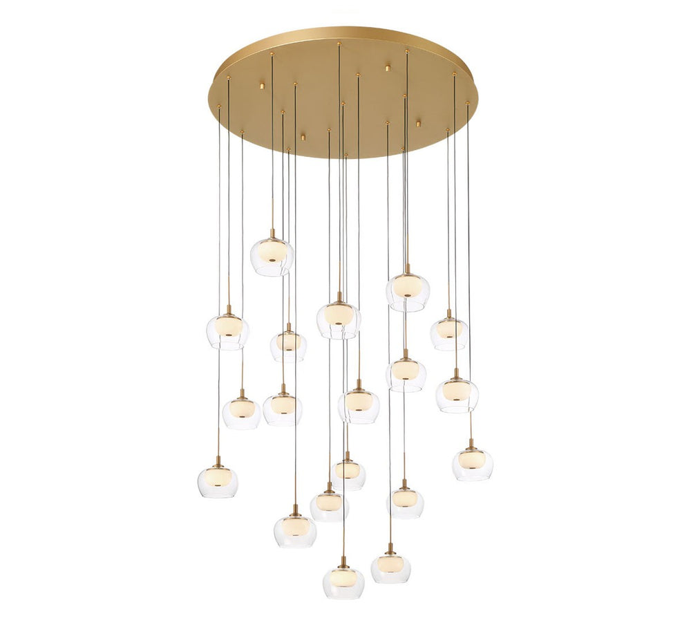 Lib & Co. Canada - LED Chandelier - Manarola - Painted Antique Brass- Union Lighting Luminaires Decor