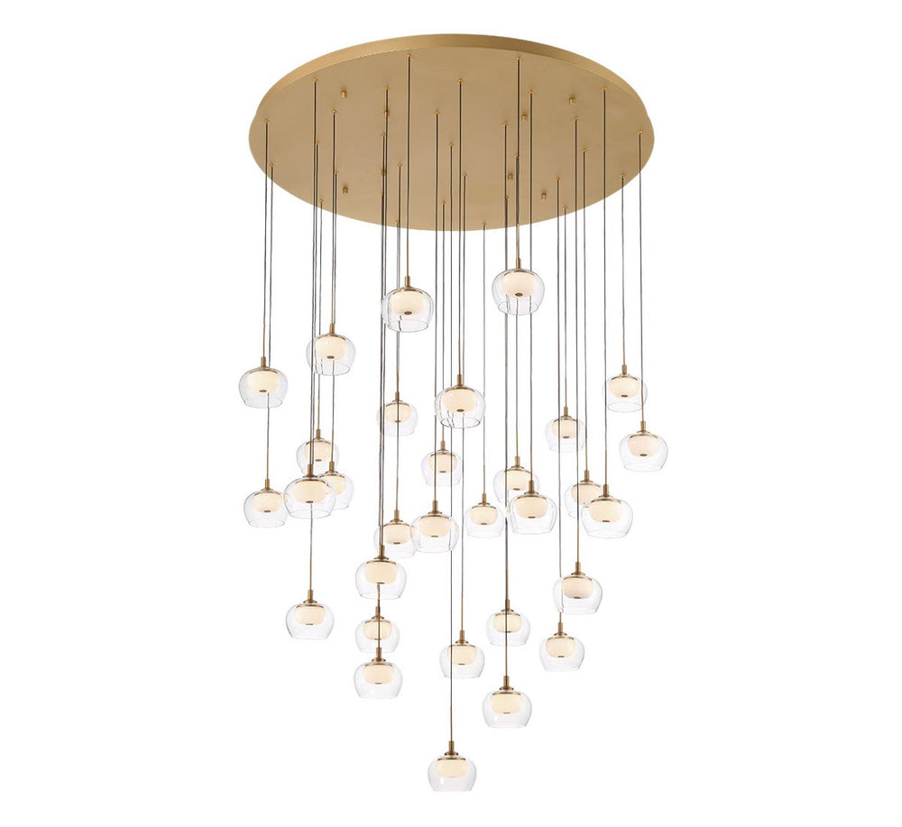 Lib & Co. Canada - LED Chandelier - Manarola - Painted Antique Brass- Union Lighting Luminaires Decor