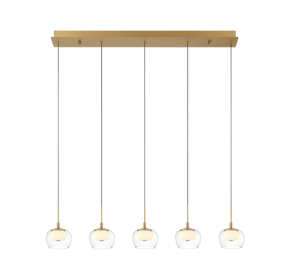 Lib & Co. Canada - LED Chandelier - Manarola - Painted Antique Brass- Union Lighting Luminaires Decor