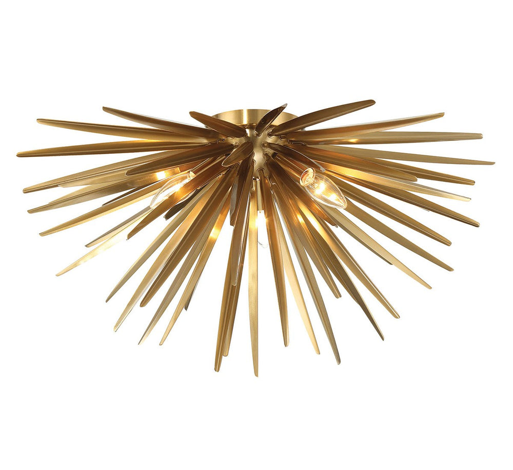 Lib & Co. Canada - Three Light Ceiling Mount - Trapani - Soft Brass- Union Lighting Luminaires Decor
