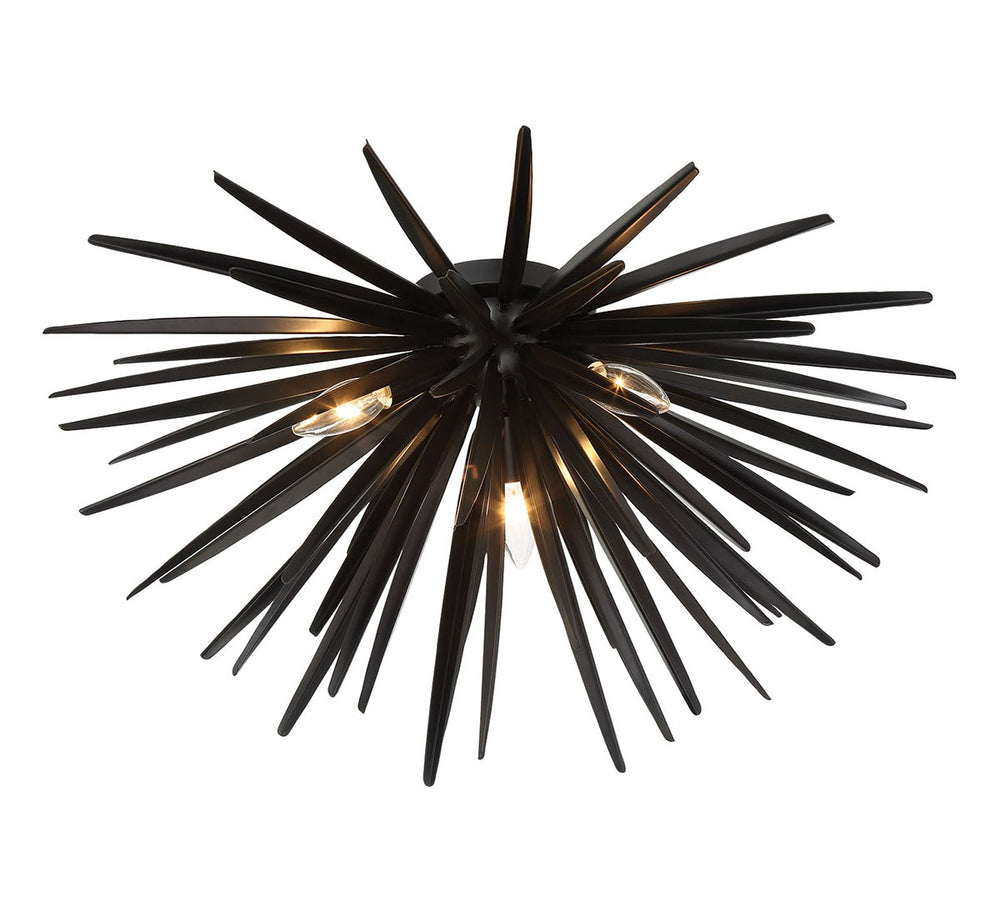 Lib & Co. Canada - Three Light Ceiling Mount - Trapani - Metallic Black- Union Lighting Luminaires Decor