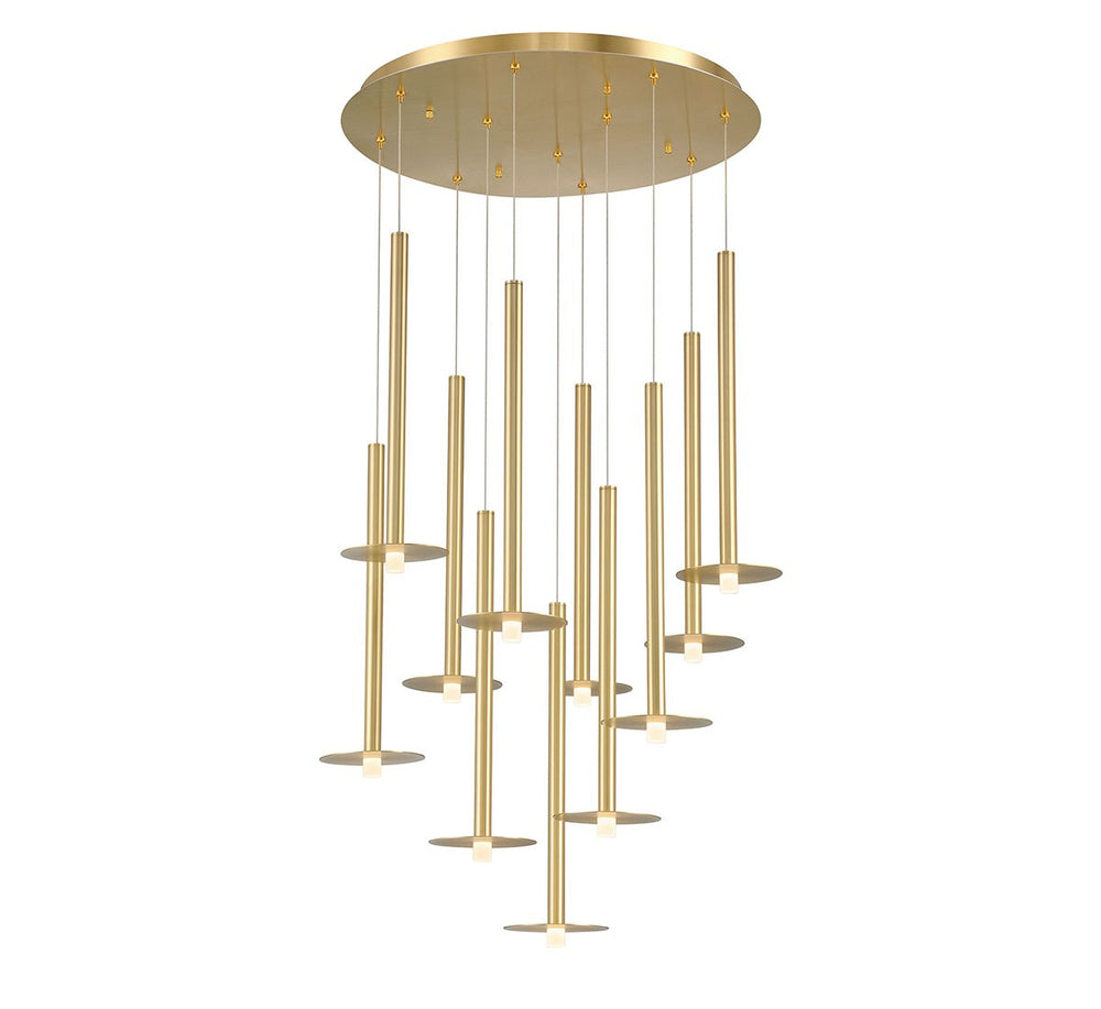 Lib & Co. Canada - LED Chandelier - Piatto - Plated Brushed Gold- Union Lighting Luminaires Decor