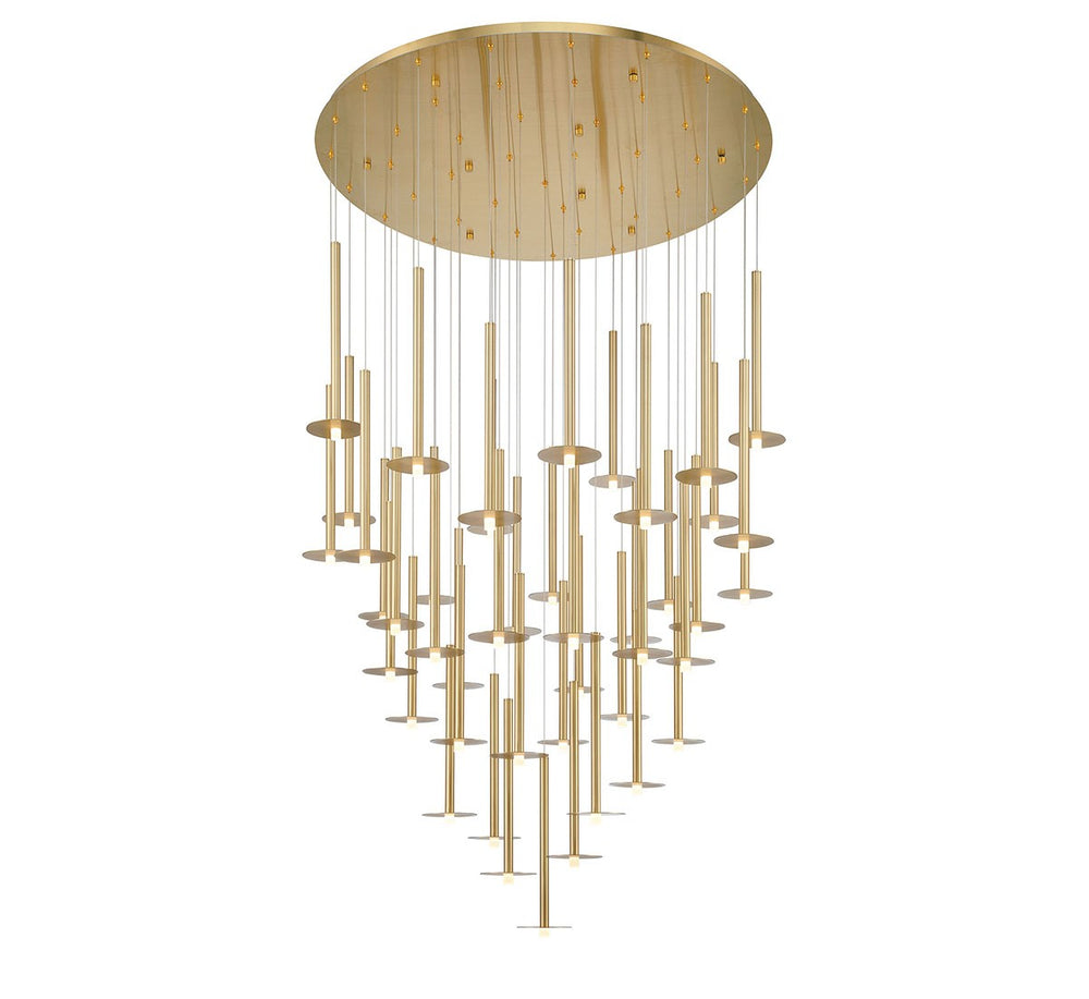 Lib & Co. Canada - LED Chandelier - Piatto - Plated Brushed gold- Union Lighting Luminaires Decor