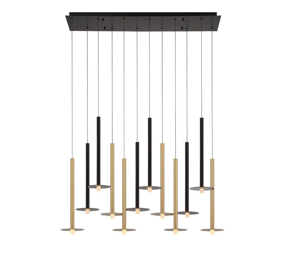 Lib & Co. Canada - LED Chandelier - Piatto - Matte Black and Brushed Gold- Union Lighting Luminaires Decor