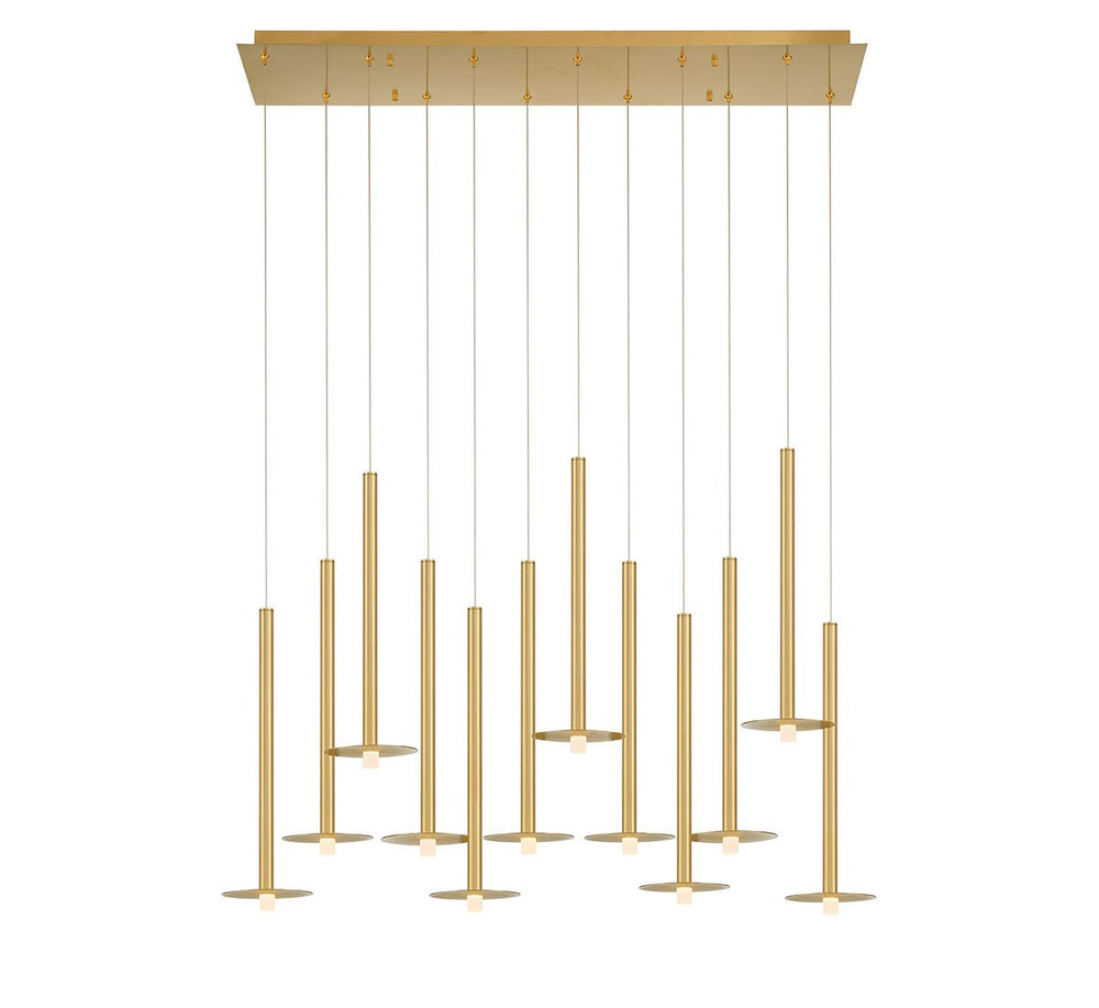 Lib & Co. Canada - LED Chandelier - Piatto - Brushed Gold- Union Lighting Luminaires Decor