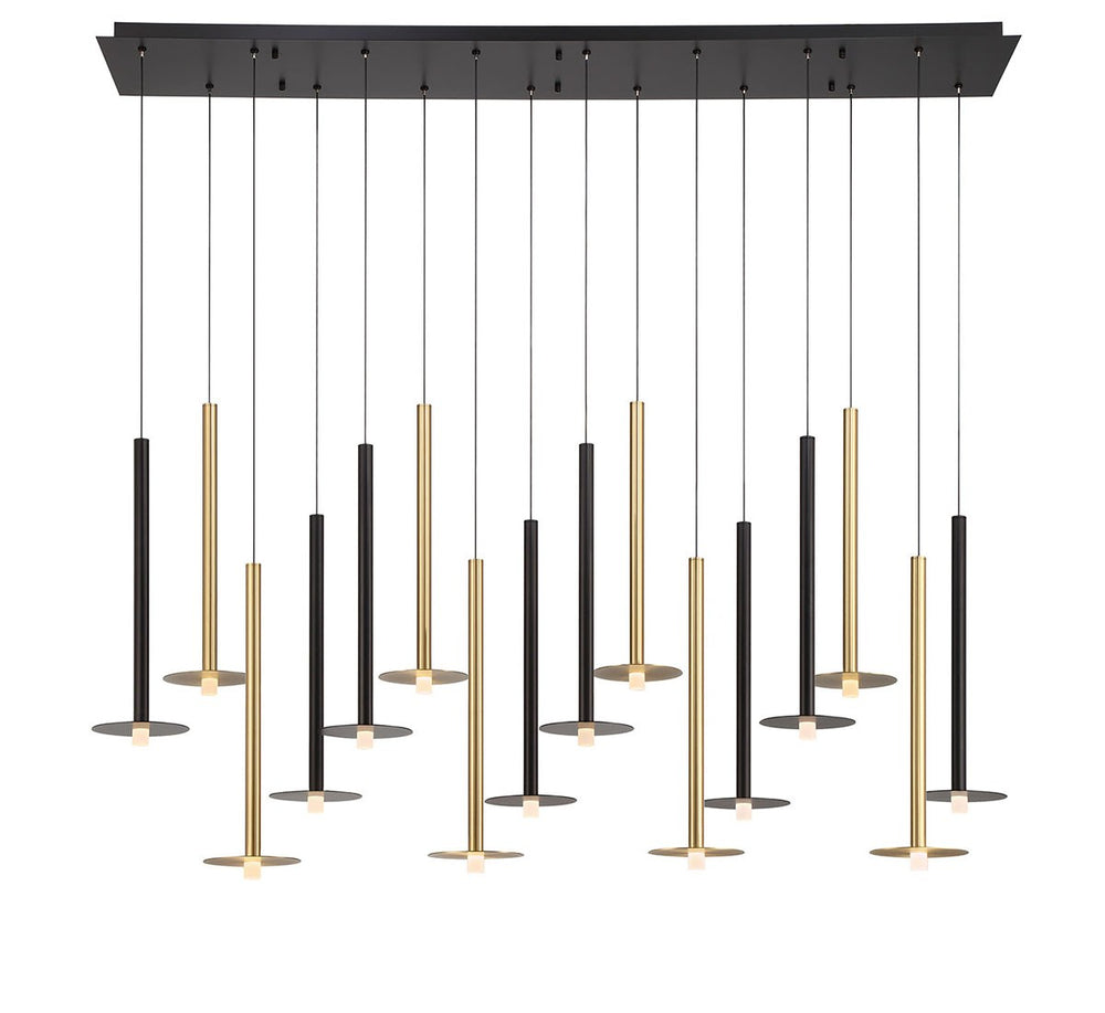 Lib & Co. Canada - LED Chandelier - Piatto - Matte Black and Brushed Gold- Union Lighting Luminaires Decor