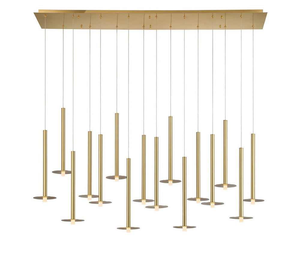 Lib & Co. Canada - LED Chandelier - Piatto - Plated Brushed Gold- Union Lighting Luminaires Decor
