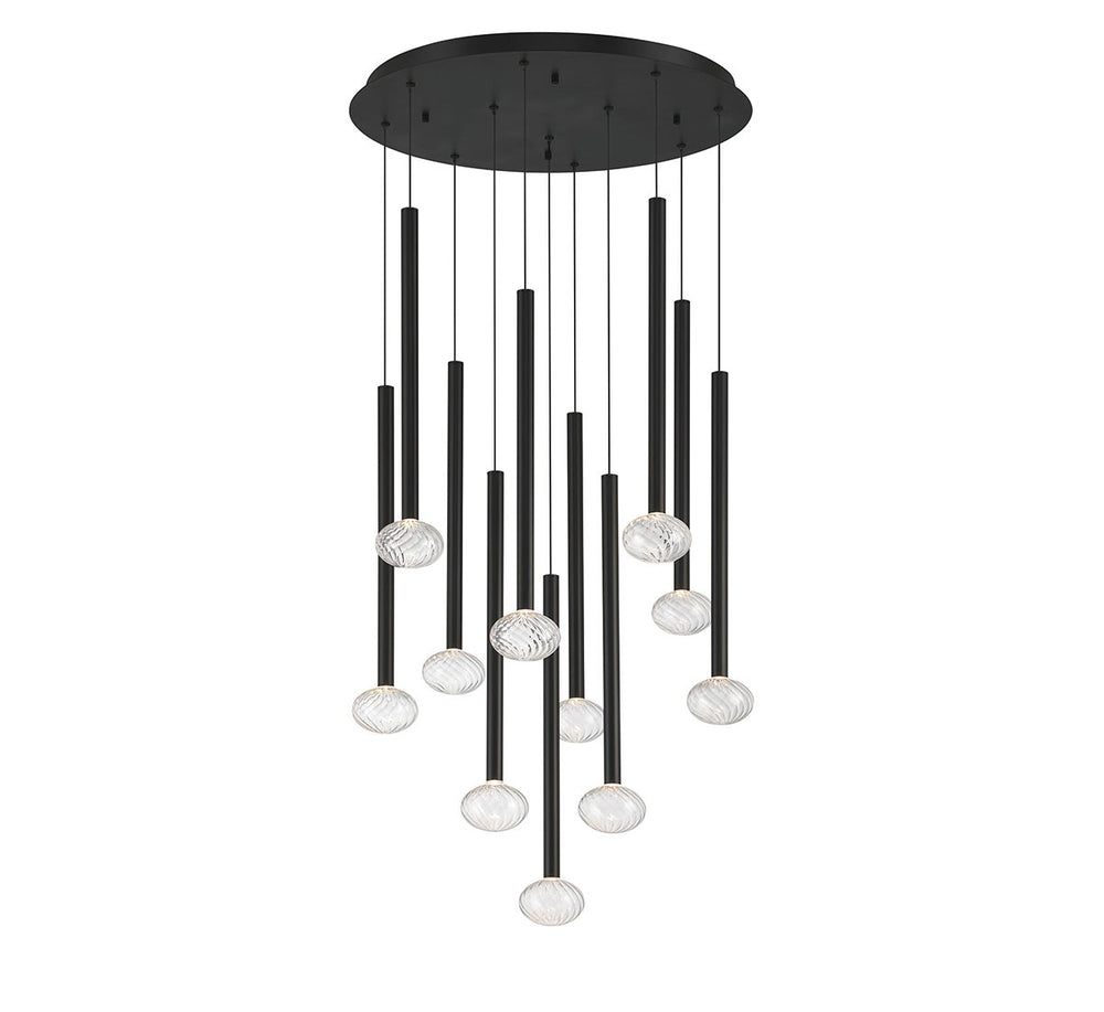 Lib & Co. Canada - LED Chandelier - Soffio - Matte Black- Union Lighting Luminaires Decor