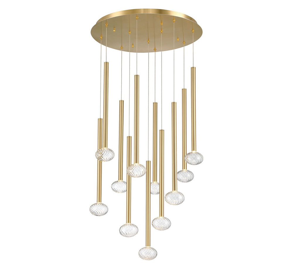 Lib & Co. Canada - LED Chandelier - Soffio - Plated brushed gold- Union Lighting Luminaires Decor