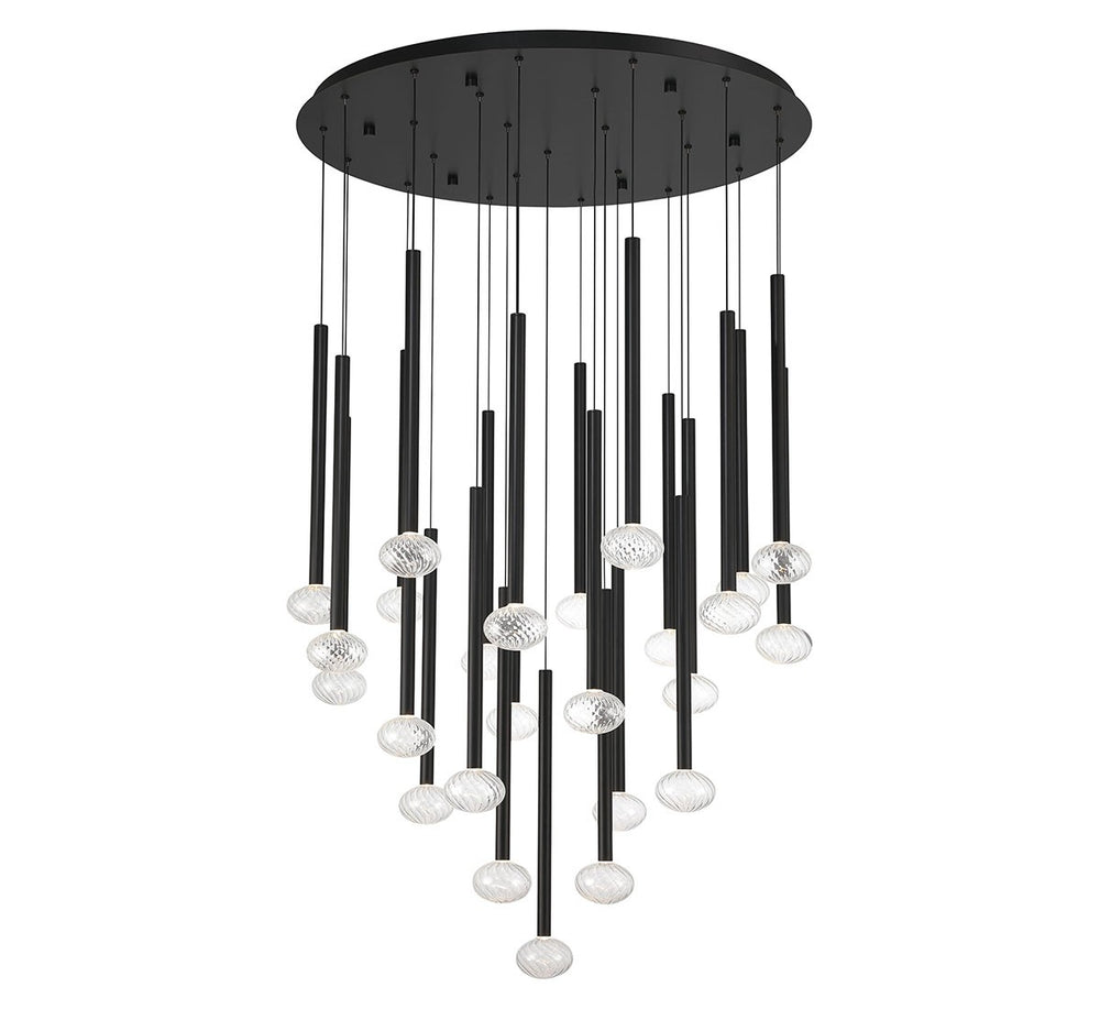 Lib & Co. Canada - LED Chandelier - Soffio - Matte Black- Union Lighting Luminaires Decor