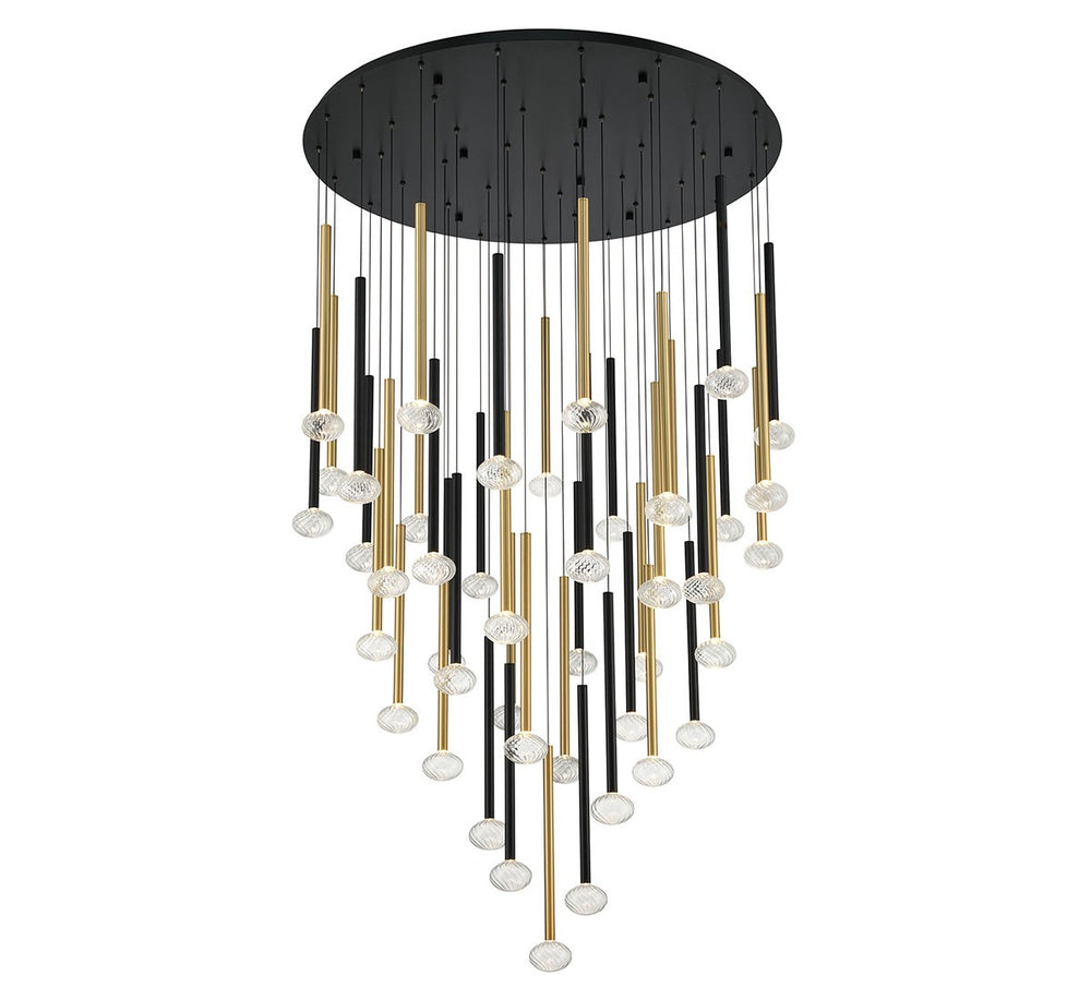 Lib & Co. Canada - LED Chandelier - Soffio - Matte Black and Brushed Gold- Union Lighting Luminaires Decor