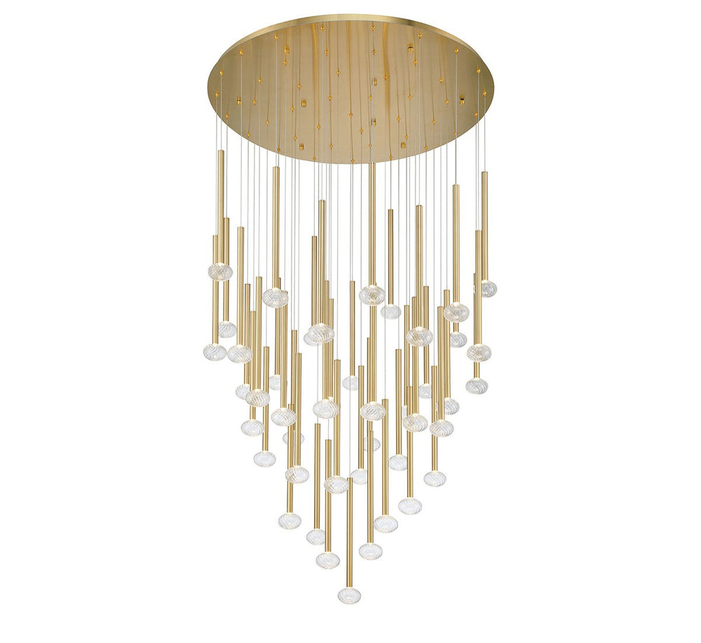 Lib & Co. Canada - LED Chandelier - Soffio - Plated Brushed Gold- Union Lighting Luminaires Decor