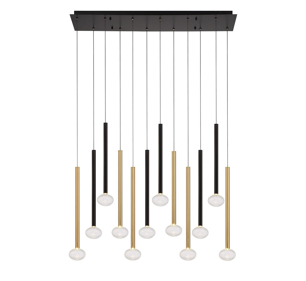 Lib & Co. Canada - LED Chandelier - Soffio - Matte Black and Brushed Gold- Union Lighting Luminaires Decor