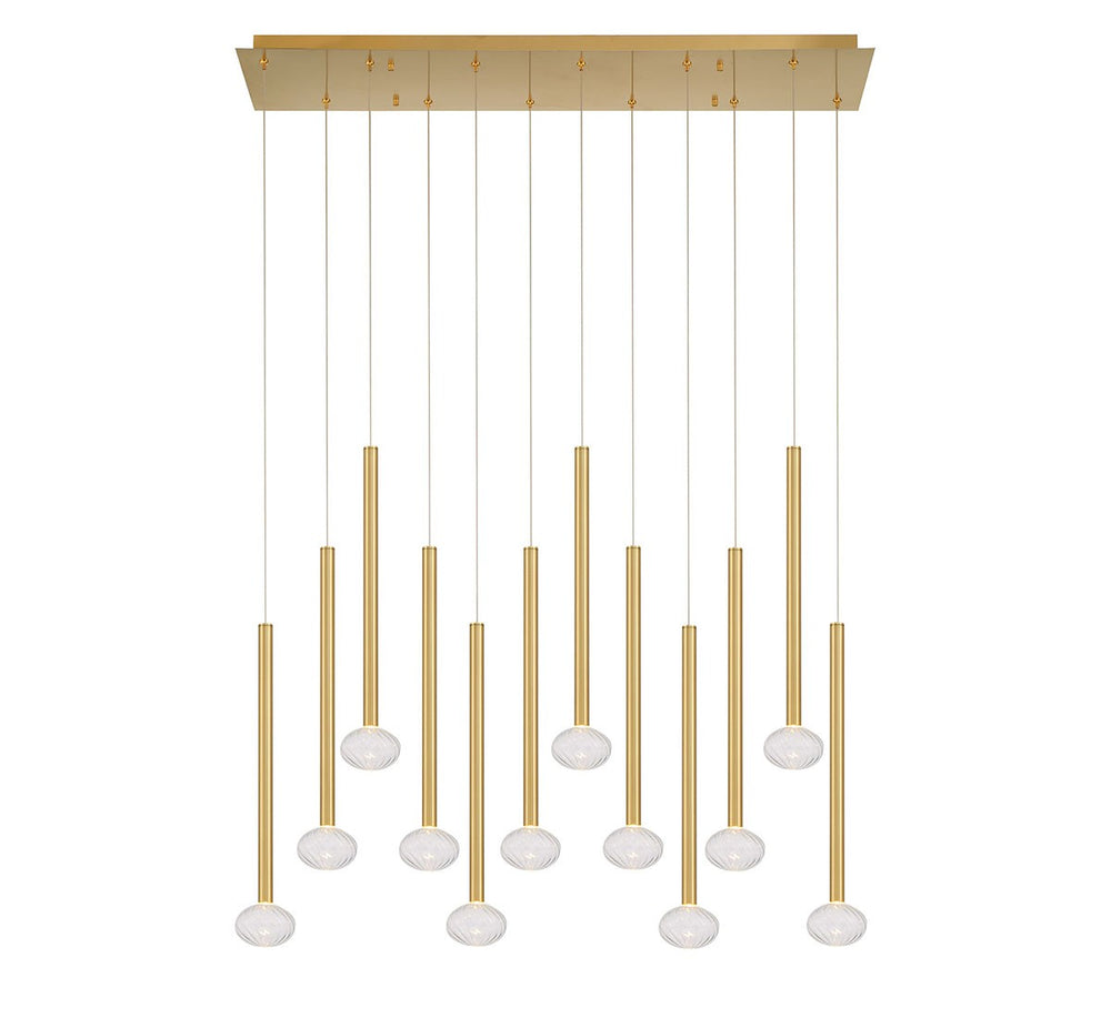 Lib & Co. Canada - LED Chandelier - Soffio - Plated Brushed Gold- Union Lighting Luminaires Decor