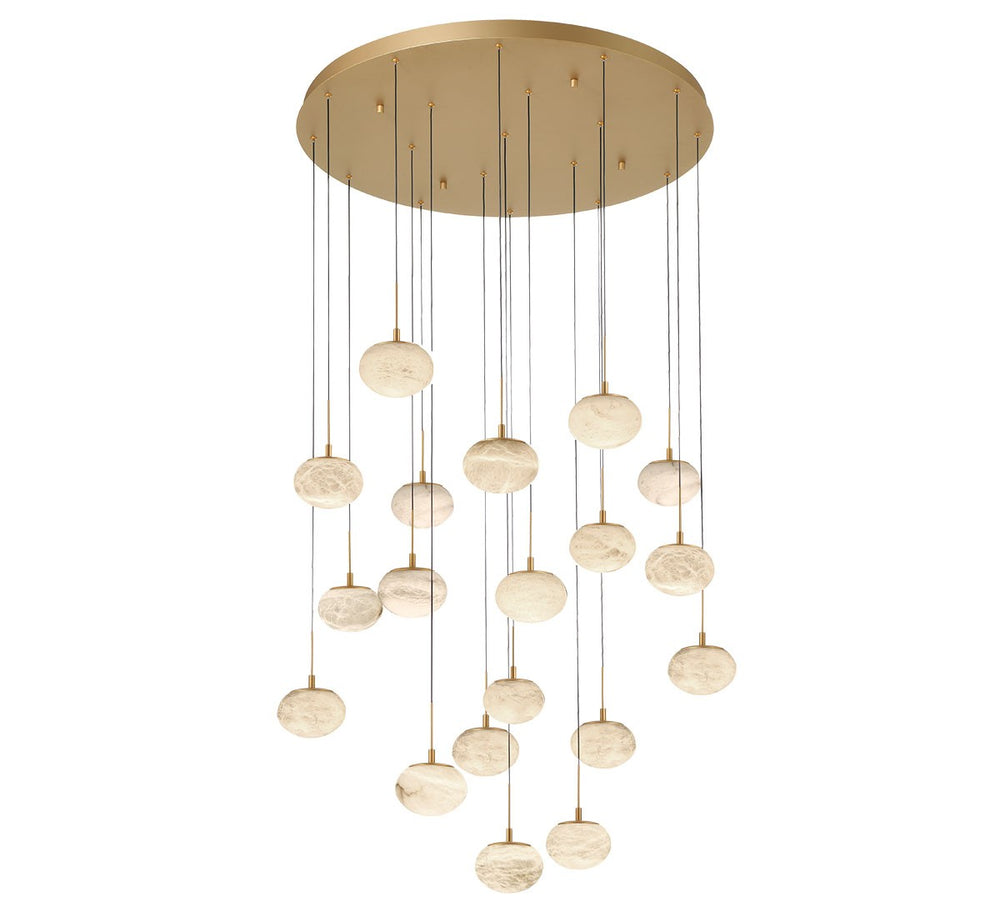 Lib & Co. Canada - LED Chandelier - Calcolo - Painted Antique Brass- Union Lighting Luminaires Decor