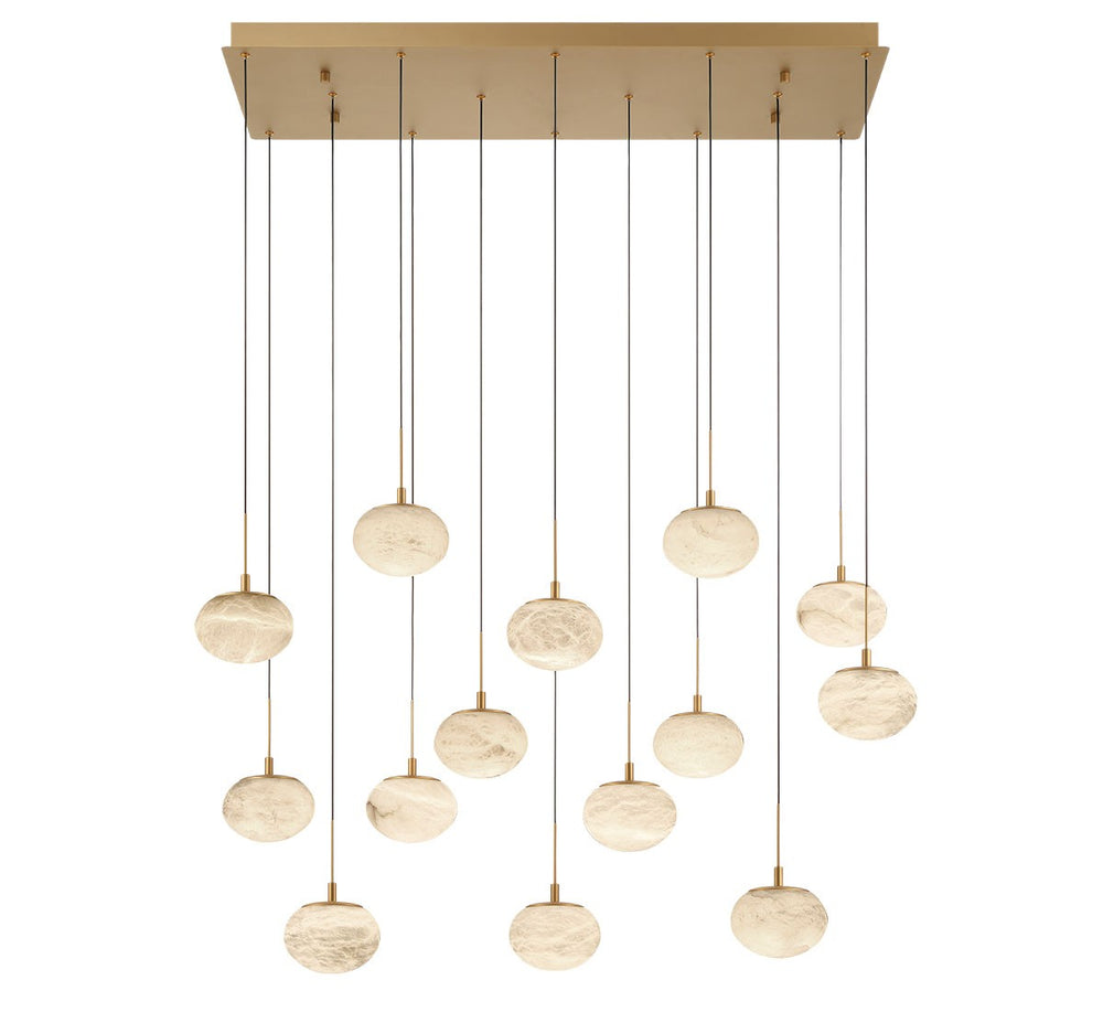 Lib & Co. Canada - LED Chandelier - Calcolo - Painted Antique Brass- Union Lighting Luminaires Decor